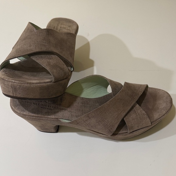 AGL Metallic Chocolate Crossover Women Slides Heels Made in Italy Size 40 - Picture 8 of 16